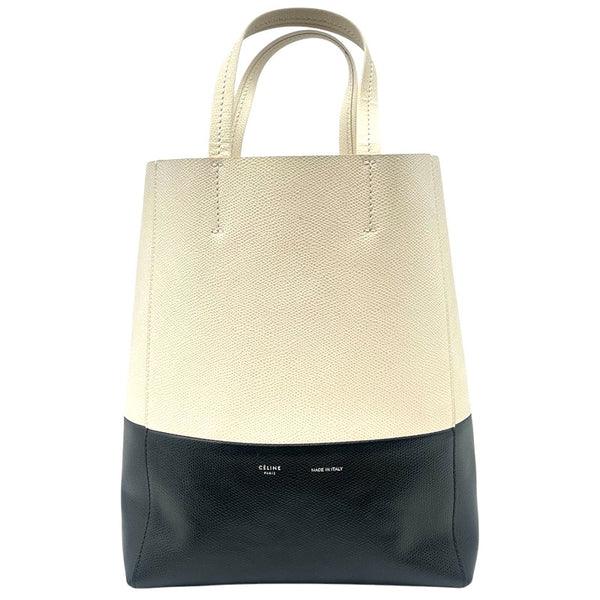 セリーヌ CELINE バーティカルカバ スモール ブラック×ホワイト レザー レディース ハンドバッグ