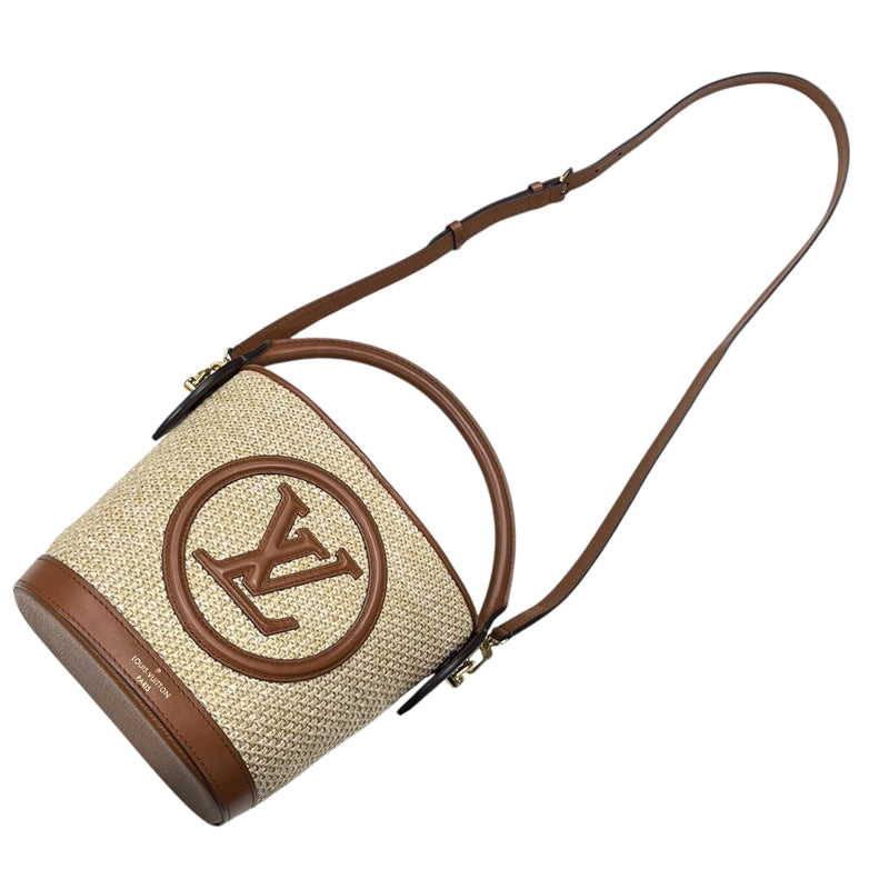 ルイ・ヴィトン LOUIS VUITTON プティ・バケット M59962 キャラメル レザー/ニットラフィア レディース ハンドバッグ