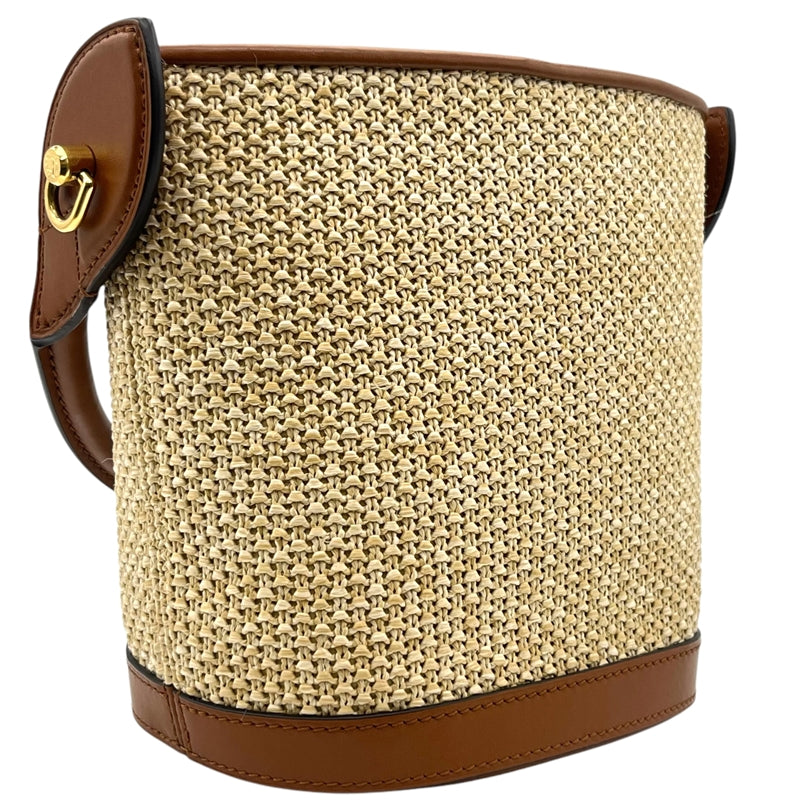 ルイ・ヴィトン LOUIS VUITTON プティ・バケット M59962 キャラメル レザー/ニットラフィア レディース ハンドバッグ