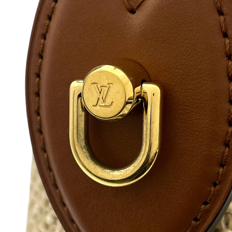 ルイ・ヴィトン LOUIS VUITTON プティ・バケット M59962 キャラメル レザー/ニットラフィア レディース ハンドバッグ