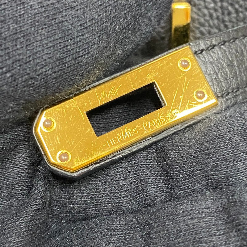 エルメス HERMES バーキン25 A刻 ブラック ゴールド金具 トゴ レディース ハンドバッグ