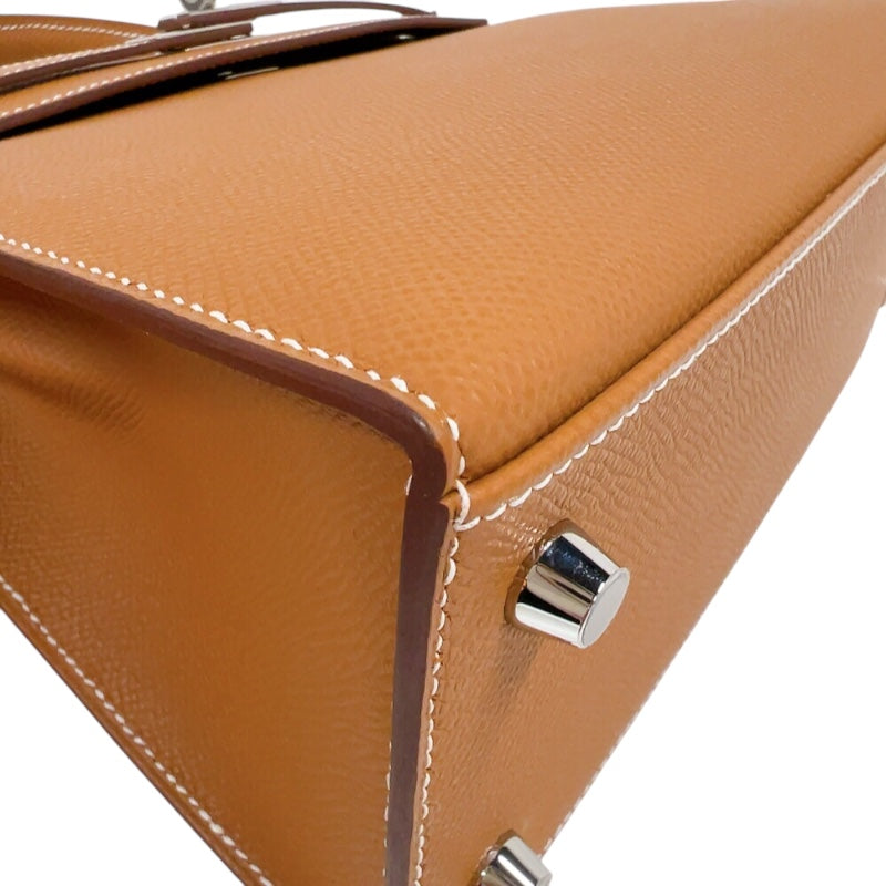 エルメス HERMES ケリー25 外縫い W刻印　(2024年製) ゴールド　シルバー金具 ヴォーエプソン レディース ハンドバッグ
