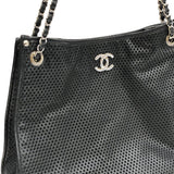 シャネル CHANEL チェーン ショルダー ブラック×シルバー金具 ラムレザー レディース ショルダーバッグ