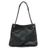 シャネル CHANEL チェーン ショルダー ブラック×シルバー金具 ラムレザー レディース ショルダーバッグ