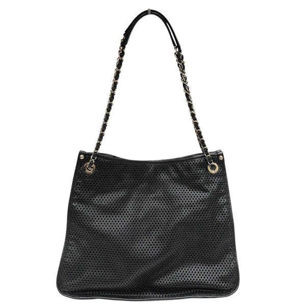 シャネル CHANEL チェーン ショルダー ブラック×シルバー金具 ラムレザー レディース ショルダーバッグ