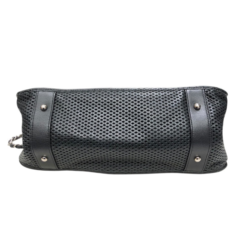 シャネル CHANEL チェーン ショルダー ブラック×シルバー金具 ラムレザー レディース ショルダーバッグ