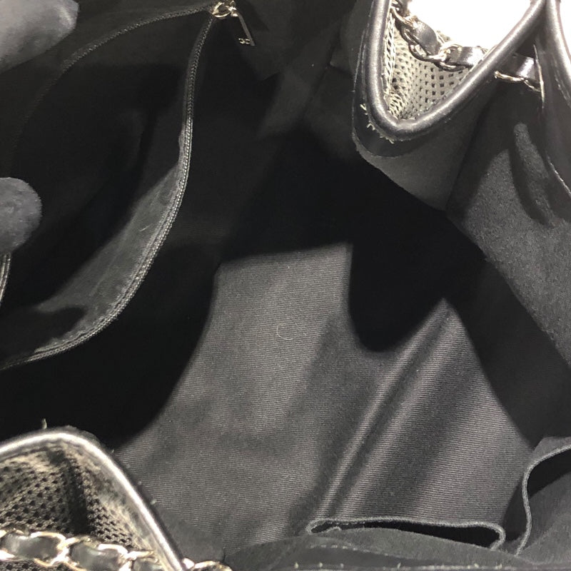 シャネル CHANEL チェーン ショルダー ブラック×シルバー金具 ラムレザー レディース ショルダーバッグ