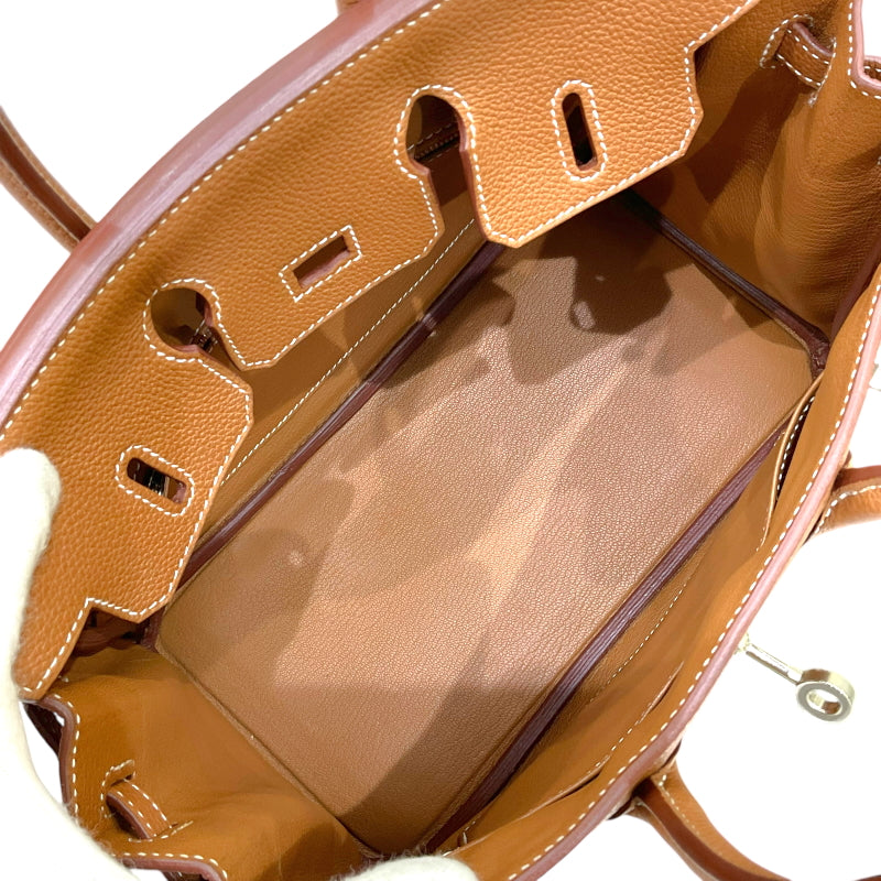 エルメス HERMES バーキン25 Z刻印 ゴールド シルバー金具 トゴ レディース ハンドバッグ