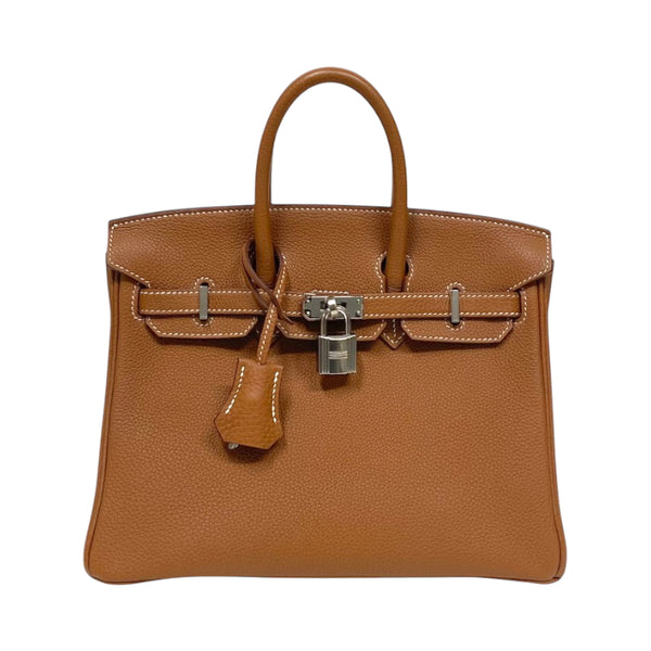 エルメス HERMES バーキン25 Z刻印 ゴールド シルバー金具 トゴ レディース ハンドバッグ