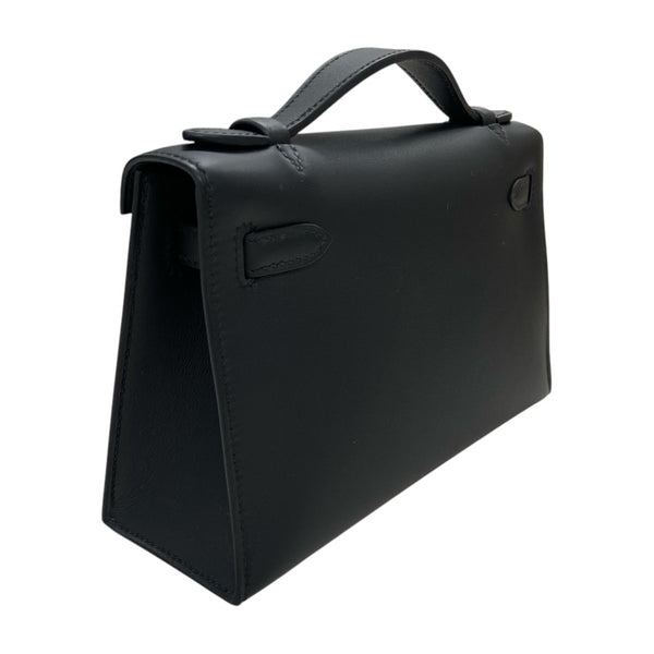 エルメス HERMES ポシェットケリー W刻 ブラック　GD金具 ヴォースイフト レディース ハンドバッグ