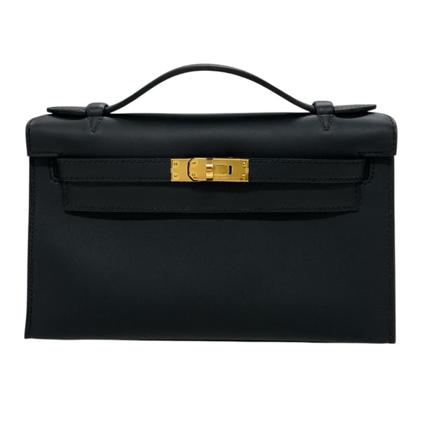 エルメス HERMES ポシェットケリー W刻 ブラック　GD金具 ヴォースイフト レディース ハンドバッグ