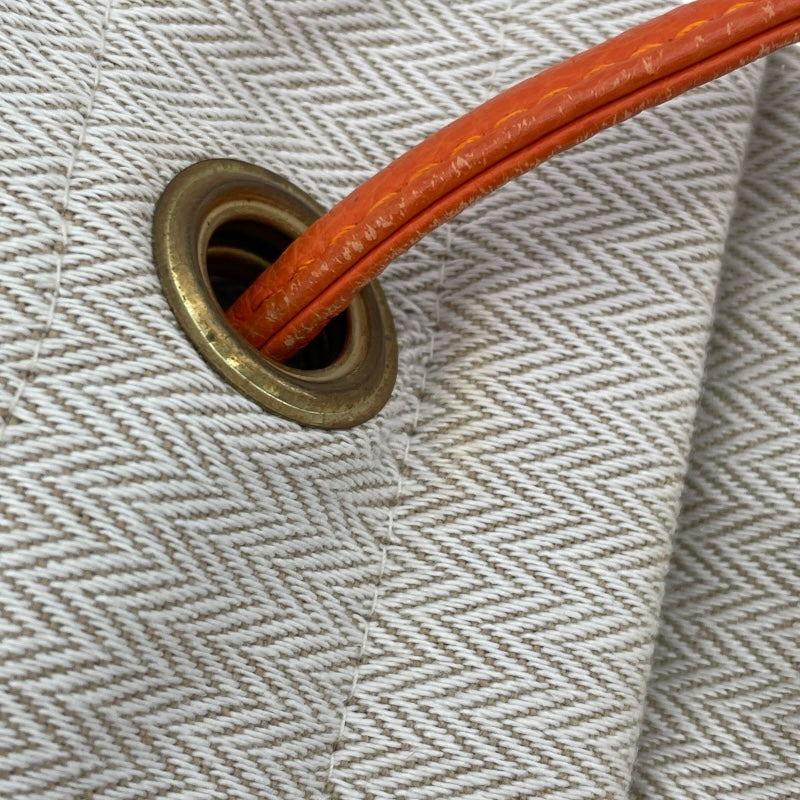 エルメス HERMES アリーヌMM エクリュ/オレンジ トワル・レザー レディース ショルダーバッグ