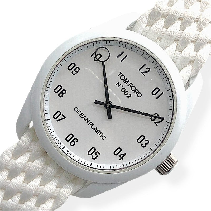 トムフォード TOM FORD N.002 オーシャンプラスチック TFT002024 ホワイト×SV金具 プラスチック メンズ 腕時計