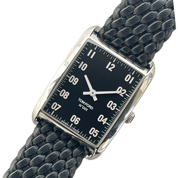 トムフォード TOM FORD No.001 レクタンギュラ― TFT001003 ブラック ステンレススチール メンズ 腕時計
