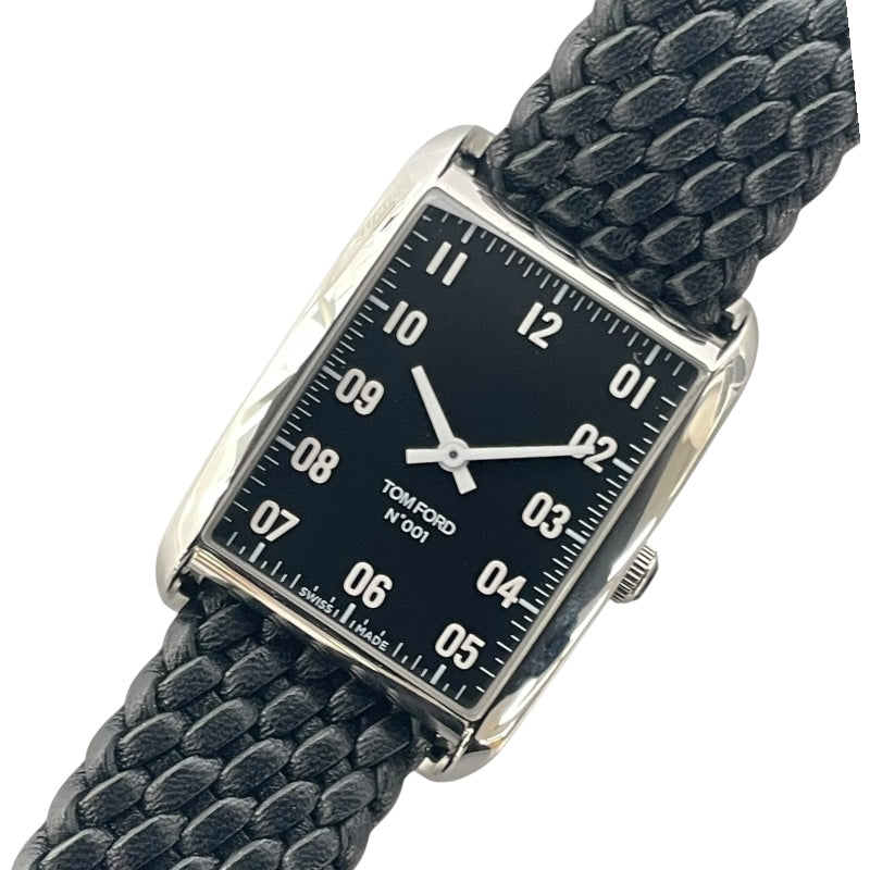 トムフォード TOM FORD No.001 レクタンギュラ― TFT001003 ブラック ステンレススチール メンズ 腕時計