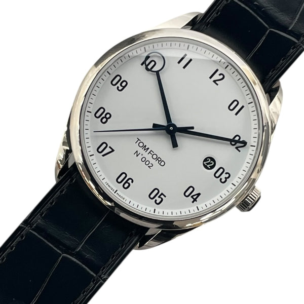 トムフォード TOM FORD N.002 TFT002004 ホワイト ステンレススチール メンズ 腕時計