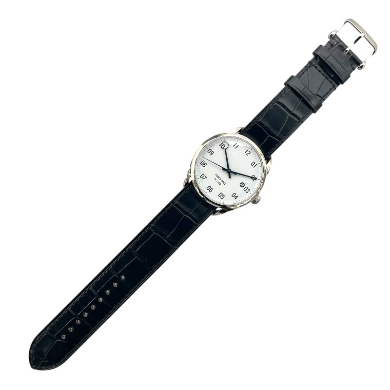 トムフォード TOM FORD N.002 TFT002004 ホワイト ステンレススチール メンズ 腕時計