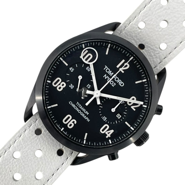 トムフォード TOM FORD N.002 チタニウムクロノグラフ TF0120256683 ブラック チタン 自動巻き メンズ 腕時計