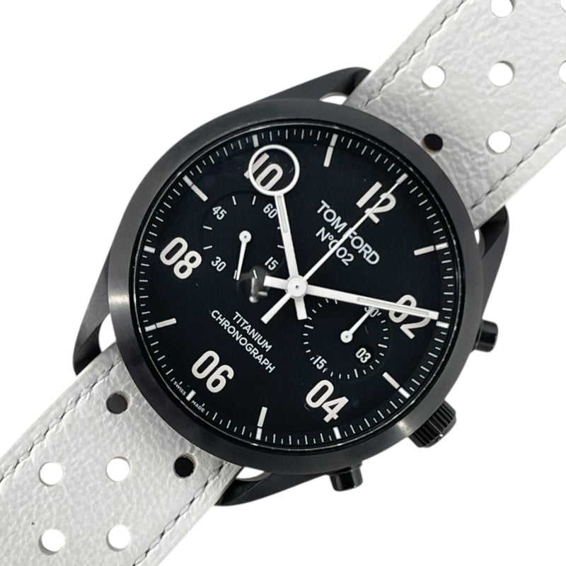 トムフォード TOM FORD N.002 チタニウムクロノグラフ TF0120256683 ブラック チタン 自動巻き メンズ 腕時計
