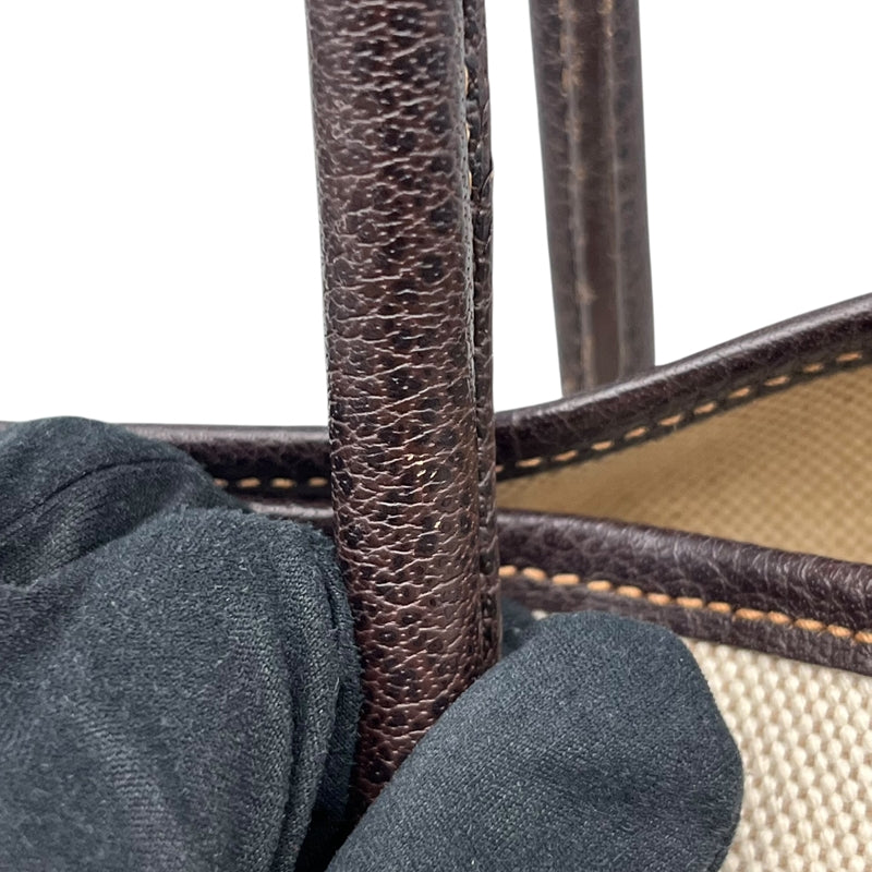 エルメス HERMES ガーデンパーティーPM □I刻 ベージュ×ブラウン シルバー金具 トワル/ブッフル ユニセックス トートバッグ