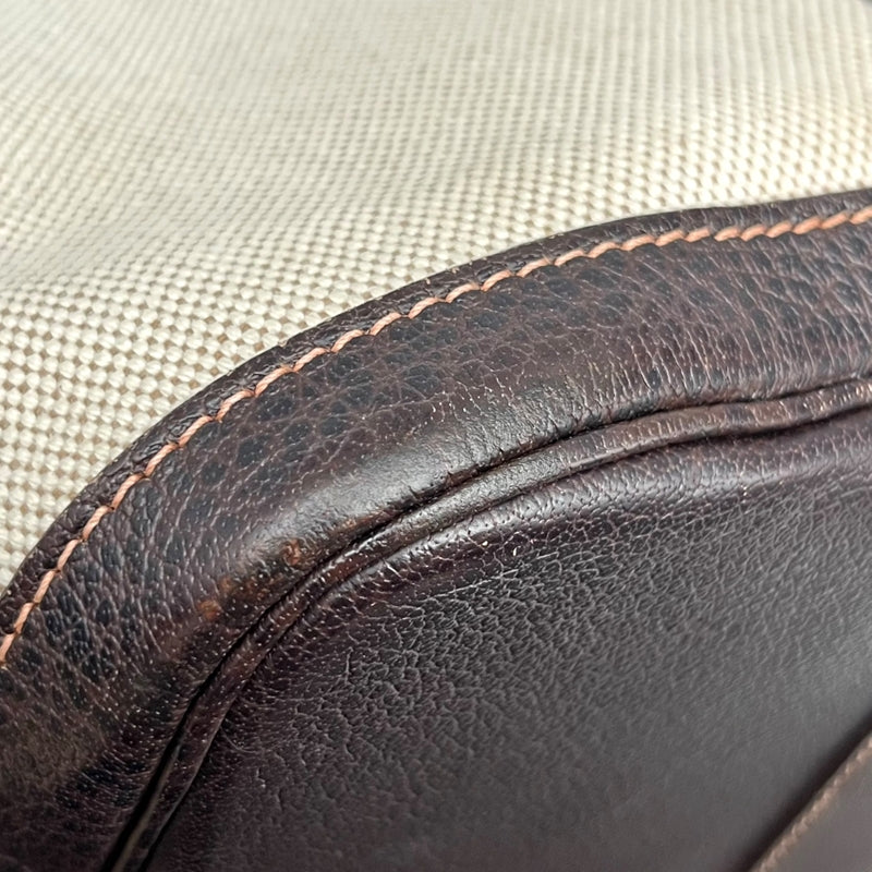 エルメス HERMES ガーデンパーティーPM □I刻 ベージュ×ブラウン シルバー金具 トワル/ブッフル ユニセックス トートバッグ