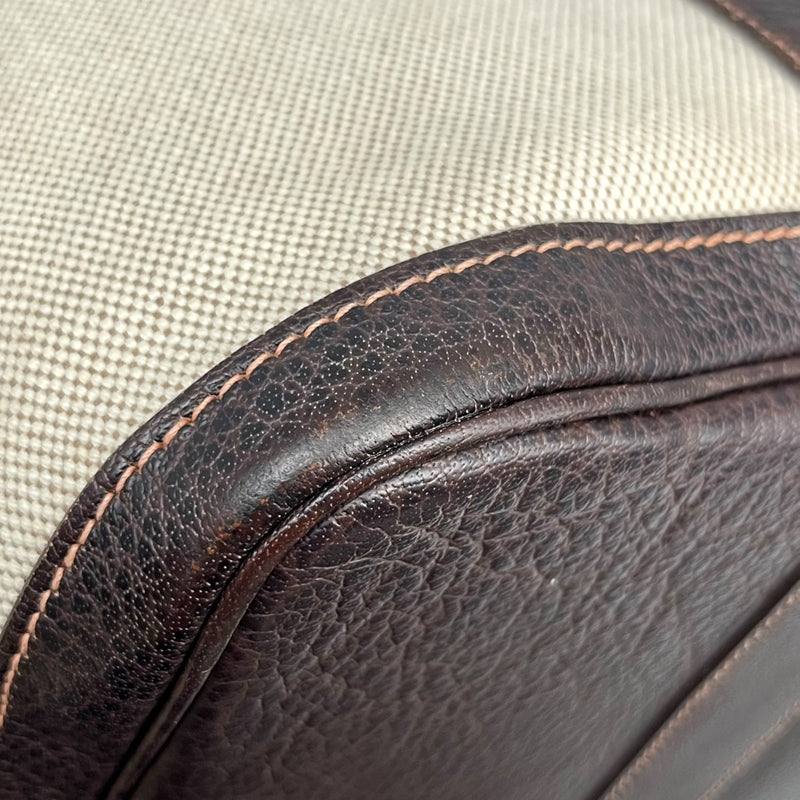 エルメス HERMES ガーデンパーティーPM □I刻 ベージュ×ブラウン シルバー金具 トワル/ブッフル ユニセックス トートバッグ