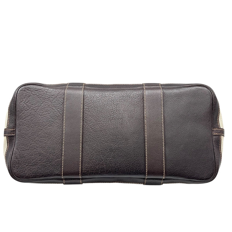 エルメス HERMES ガーデンパーティーPM □I刻 ベージュ×ブラウン シルバー金具 トワル/ブッフル ユニセックス トートバッグ
