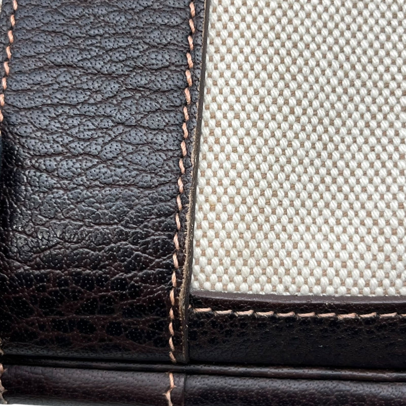 エルメス HERMES ガーデンパーティーPM □I刻 ベージュ×ブラウン シルバー金具 トワル/ブッフル ユニセックス トートバッグ