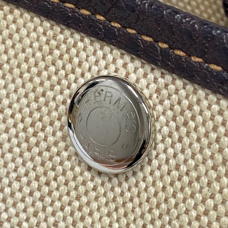 エルメス HERMES ガーデンパーティTPM □I刻印 ベージュ×ブラウン トワルアッシュ/ブッフル レディース トートバッグ