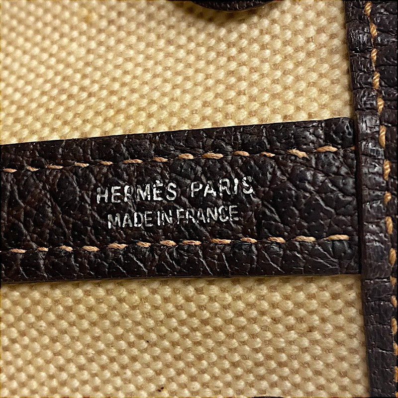 エルメス HERMES ガーデンパーティTPM □I刻印 ベージュ×ブラウン トワルアッシュ/ブッフル レディース トートバッグ