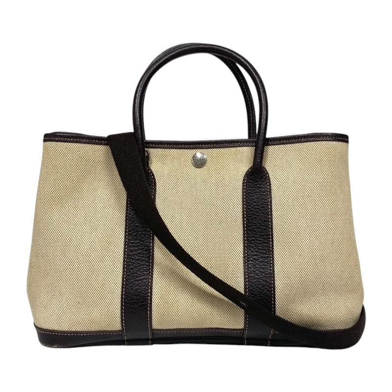 エルメス HERMES ガーデンパーティTPM □I刻印 ベージュ×ブラウン トワルアッシュ/ブッフル レディース トートバッグ