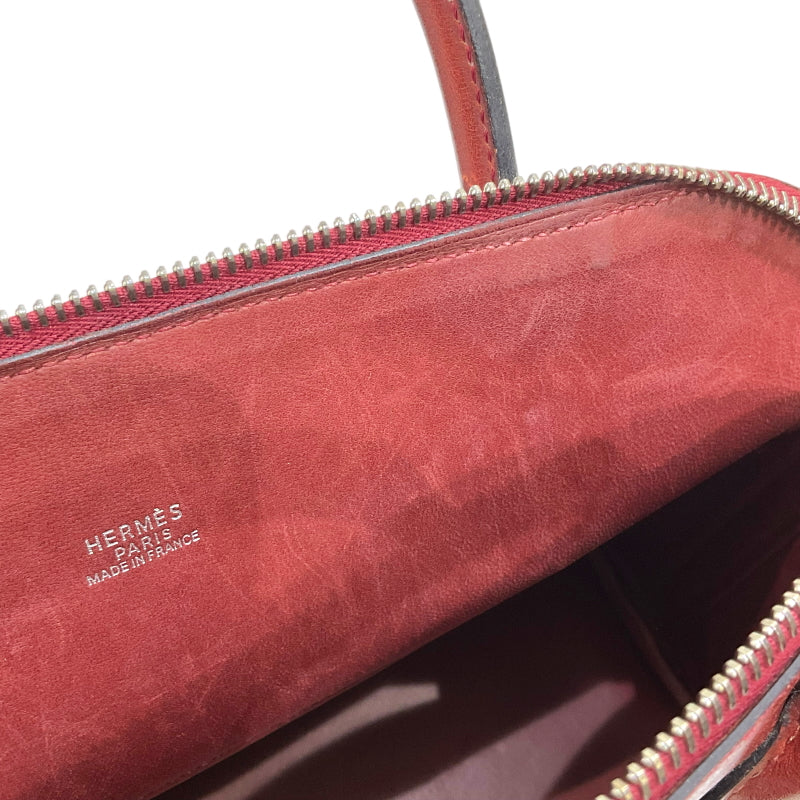 エルメス HERMES ボリード31 □D刻 ルージュアッシュ シルバー金具 ボックスカーフ レディース ハンドバッグ