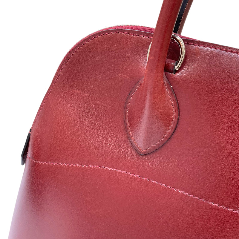 エルメス HERMES ボリード31 □D刻 ルージュアッシュ シルバー金具 ボックスカーフ レディース ハンドバッグ