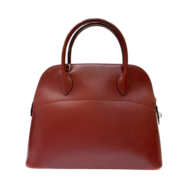 エルメス HERMES ボリード31 □D刻 ルージュアッシュ シルバー金具 ボックスカーフ レディース ハンドバッグ