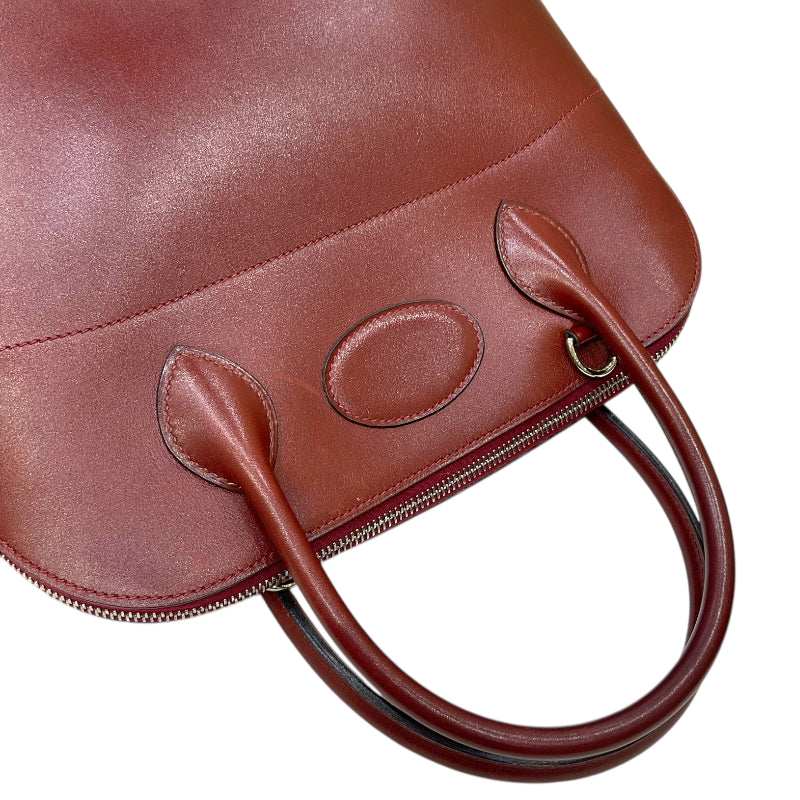 エルメス HERMES ボリード31 □D刻 ルージュアッシュ シルバー金具 ボックスカーフ レディース ハンドバッグ