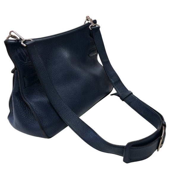 エルメス HERMES ジプシエール34 □N刻  ブルードマルト シルバー金具 トリヨン レディース ショルダーバッグ
