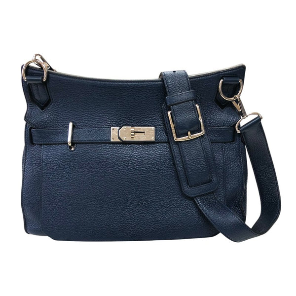 エルメス HERMES ジプシエール34 □N刻  ブルードマルト シルバー金具 トリヨン レディース ショルダーバッグ