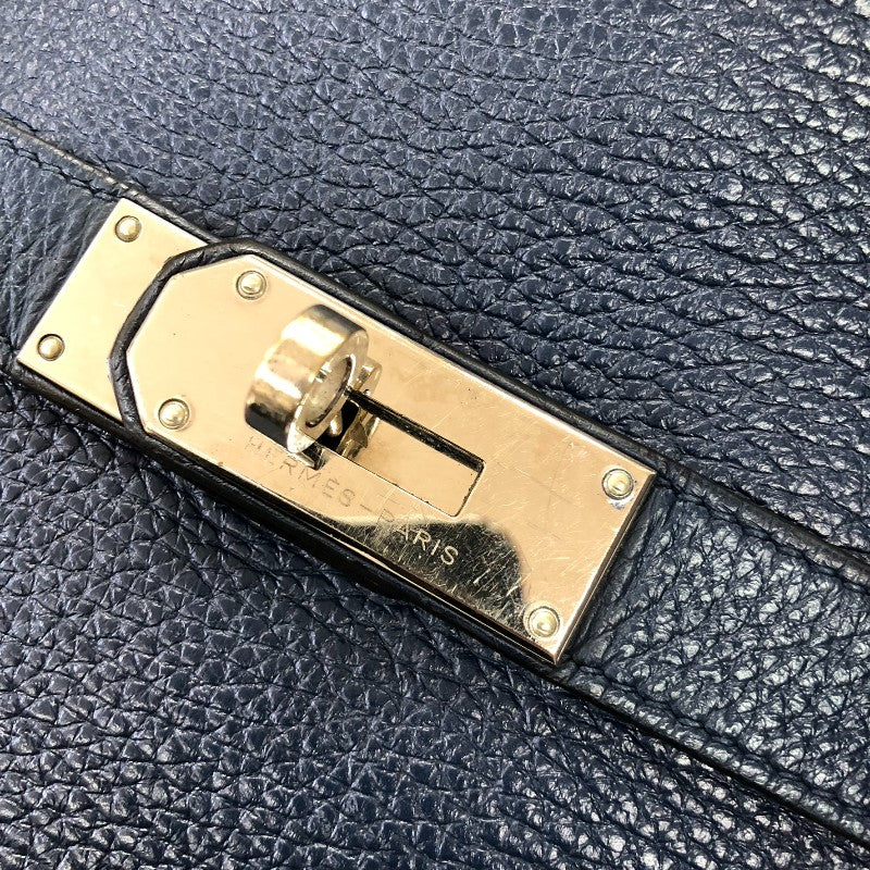 エルメス HERMES ジプシエール34 □N刻  ブルードマルト シルバー金具 トリヨン レディース ショルダーバッグ