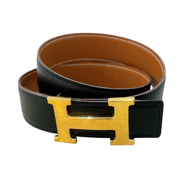 エルメス HERMES ミニコンスタンスベルト  65cm ○Y刻 ブラック  ゴールド金具 ボックスカーフ,エプソン レディース ベルト