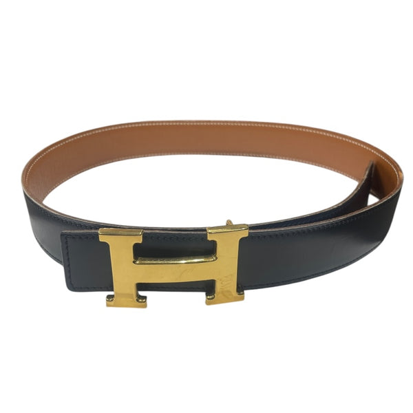 エルメス HERMES コンスタントベルト 70cm ブラック/ゴールド金具 ボックスカーフ・エプソン ユニセックス ベルト