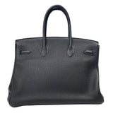 エルメス HERMES バーキン35 □R刻 ブラック シルバー金具 トゴ レディース ハンドバッグ