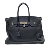 エルメス HERMES バーキン35 □R刻 ブラック シルバー金具 トゴ レディース ハンドバッグ