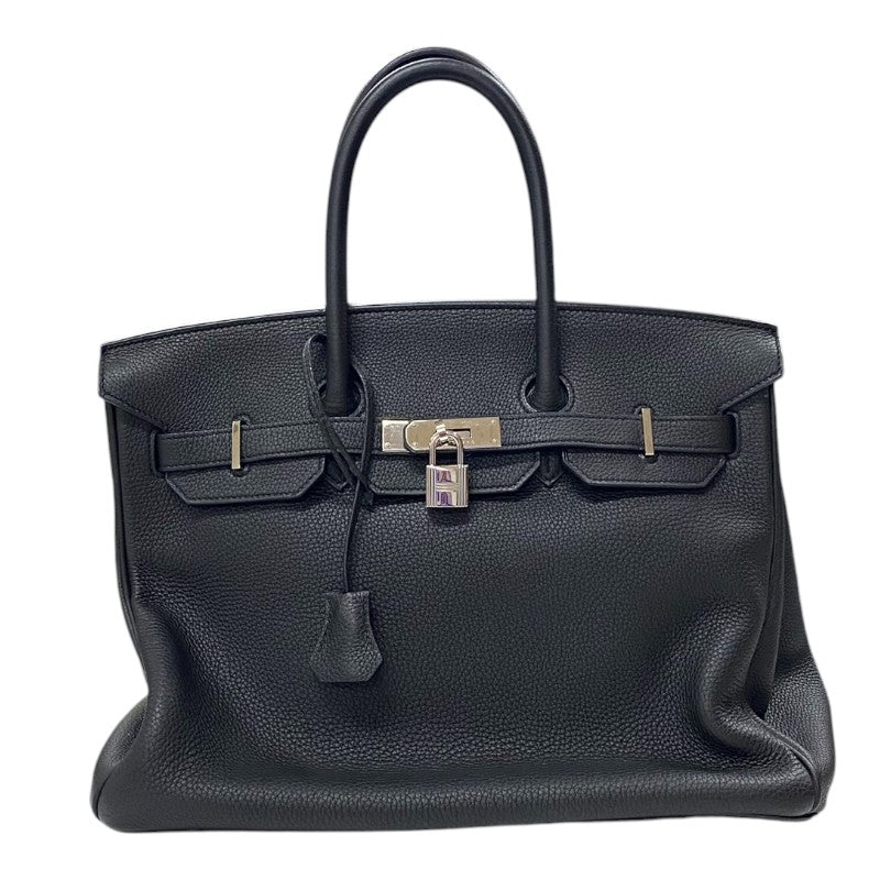 エルメス HERMES バーキン35 □R刻 ブラック シルバー金具 トゴ レディース ハンドバッグ