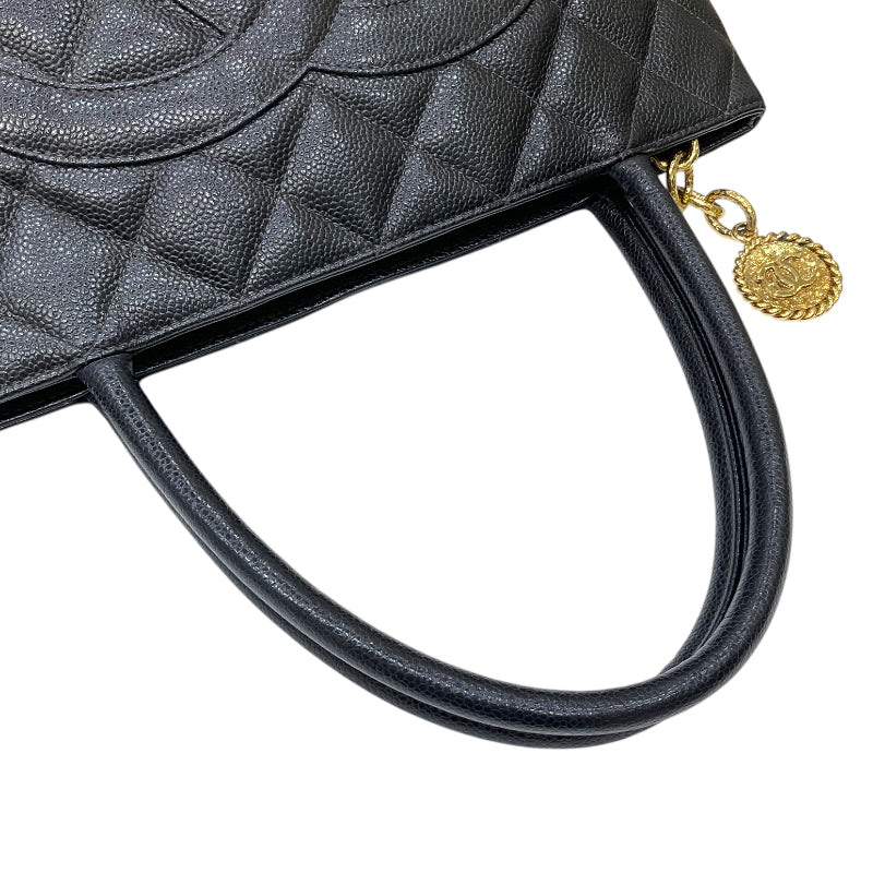 シャネル CHANEL 復刻トート A01804 8番台 ブラック ゴールド金具 キャビアスキン レディース トートバッグ