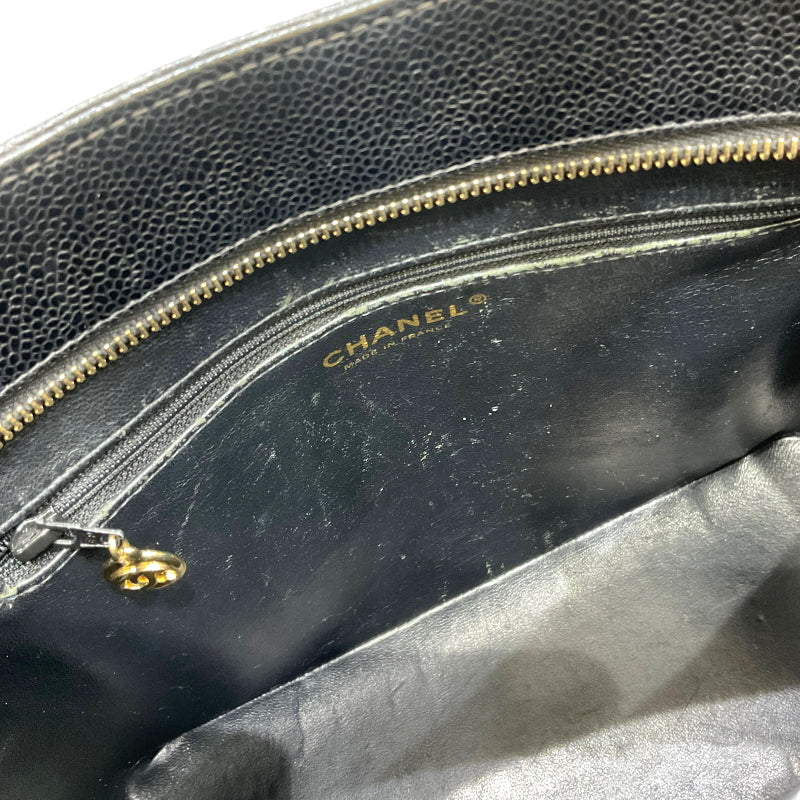 シャネル CHANEL 復刻トート A01804 8番台 ブラック ゴールド金具 キャビアスキン レディース トートバッグ