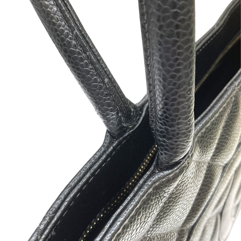 シャネル CHANEL 復刻トート A01804 8番台 ブラック ゴールド金具 キャビアスキン レディース トートバッグ