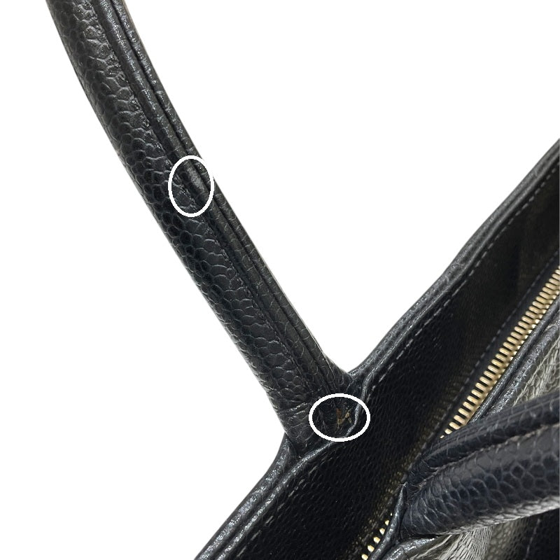 シャネル CHANEL 復刻トート A01804 8番台 ブラック ゴールド金具 キャビアスキン レディース トートバッグ