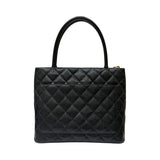 シャネル CHANEL 復刻トート A01804 8番台 ブラック ゴールド金具 キャビアスキン レディース トートバッグ