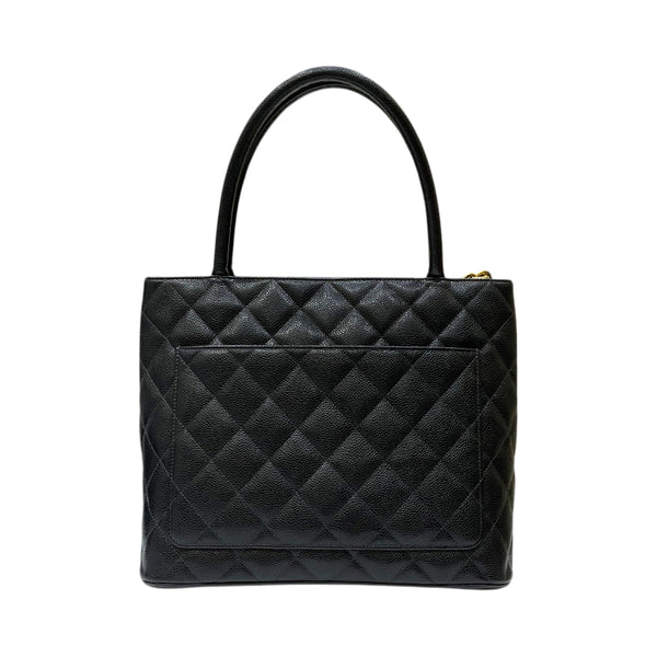 シャネル CHANEL 復刻トート A01804 8番台 ブラック ゴールド金具 キャビアスキン レディース トートバッグ