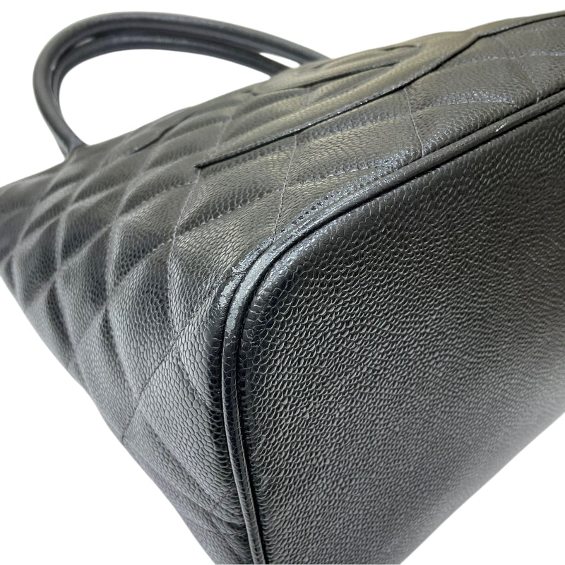 シャネル CHANEL 復刻トート A01804 8番台 ブラック ゴールド金具 キャビアスキン レディース トートバッグ